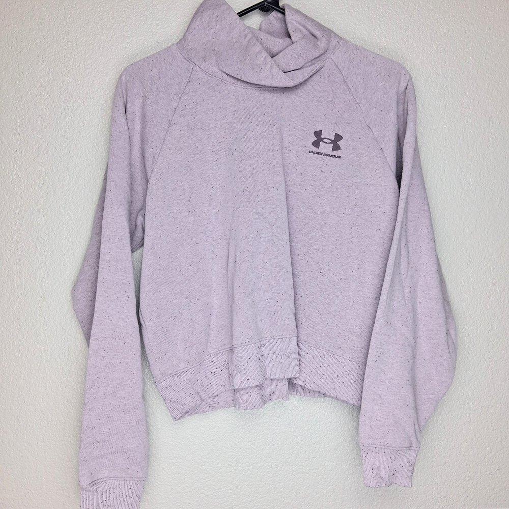 Under Armour Womens Loose Fit Cropped Long Sleeve Pullover Sweatshirt Size Small